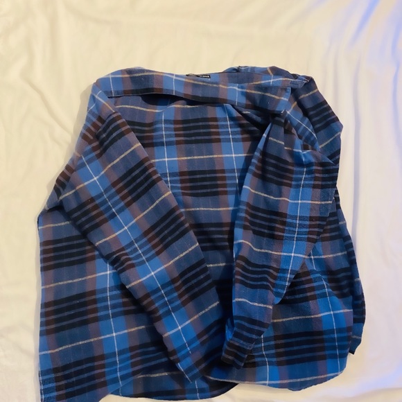 Blue plaid oversized street wear shirt - Picture 2 of 5